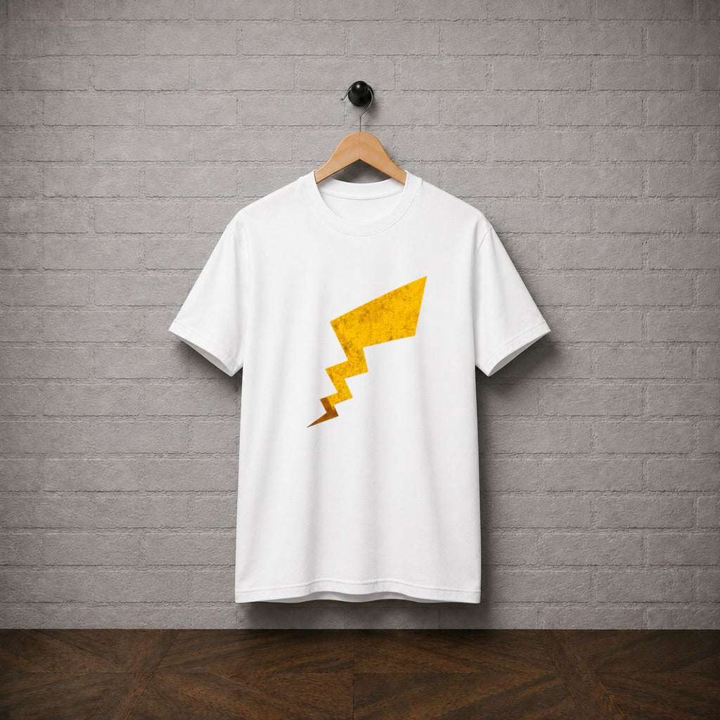 Pika Tail T-Shirt, Minimalist Electric Mouse Anime Tee, Gamer Streetwear