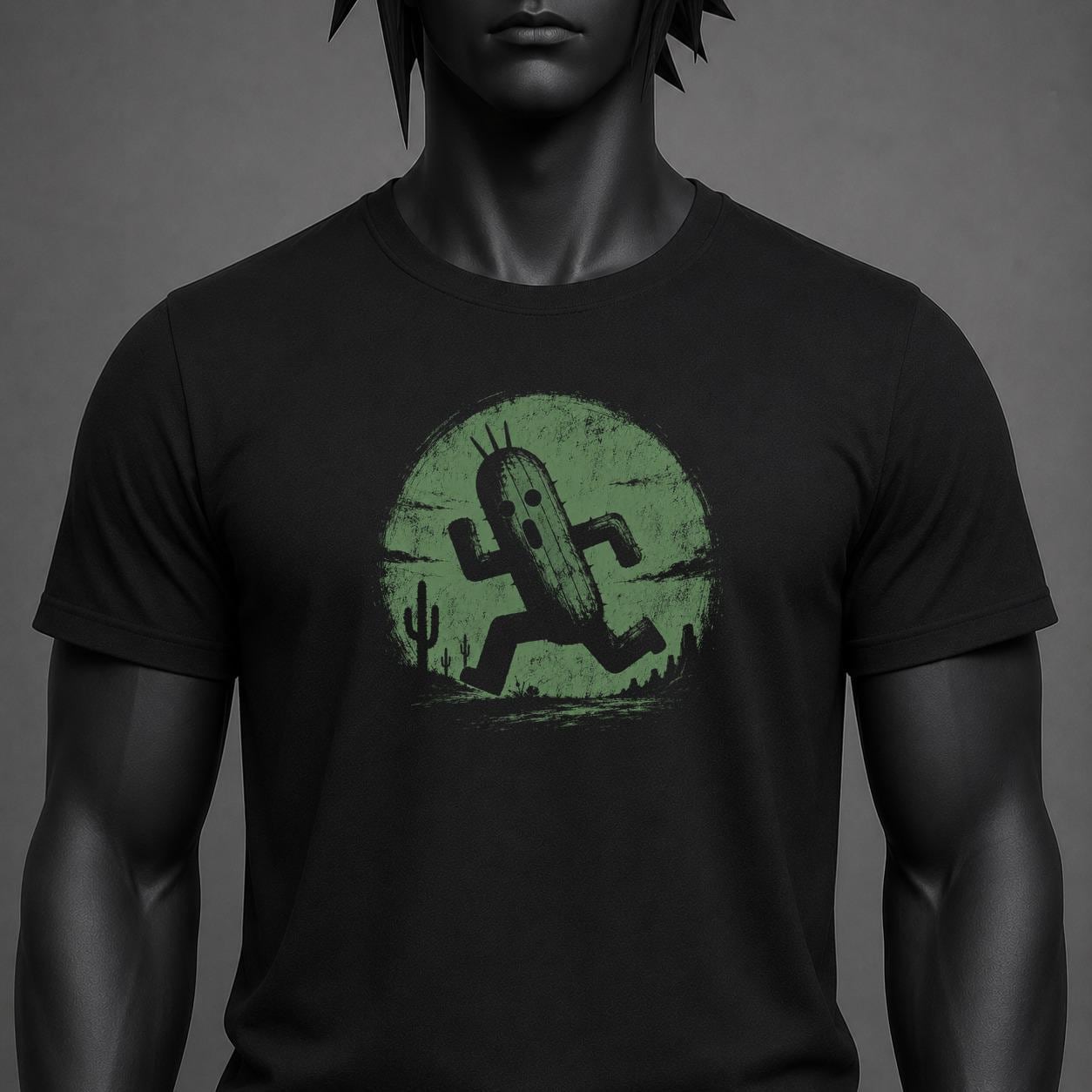 Cactuar T-Shirt, Final Fantasy Cactus Shirt, Running Cactuar JRPG Graphic Tee, Retro PlayStation