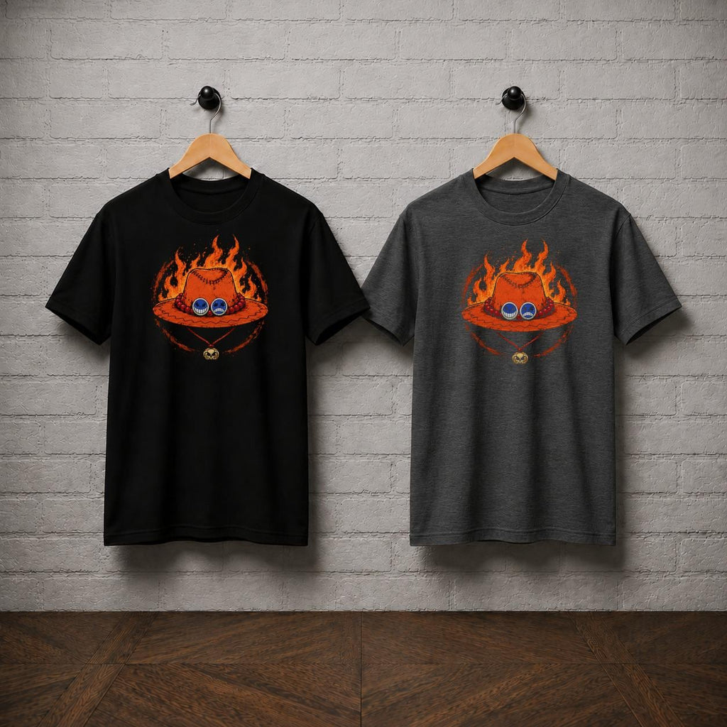 Ace Hat T-Shirt, One Piece Shirt, Portgas D Ace Anime Tee, Fire Fist Manga Graphic Shirt