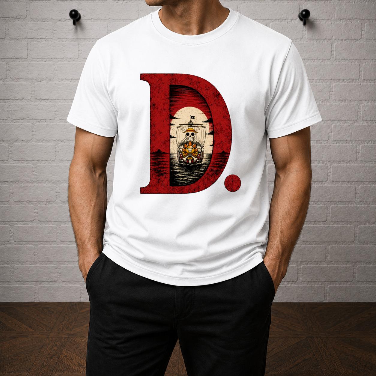 One Piece Anime T-Shirt, Will of D Pirate Ship Graphic Tee