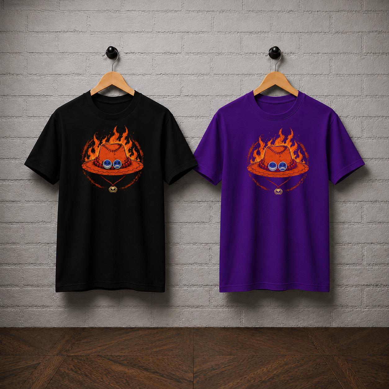 Ace Hat T-Shirt, One Piece Shirt, Portgas D Ace Anime Tee, Fire Fist Manga Graphic Shirt