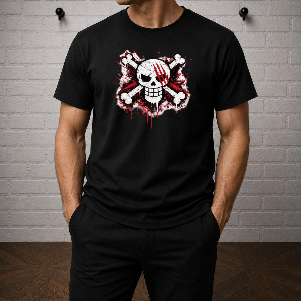 Red Hair Pirates T-Shirt, One Piece Anime Graphic Tee, Skull Manga Shirt