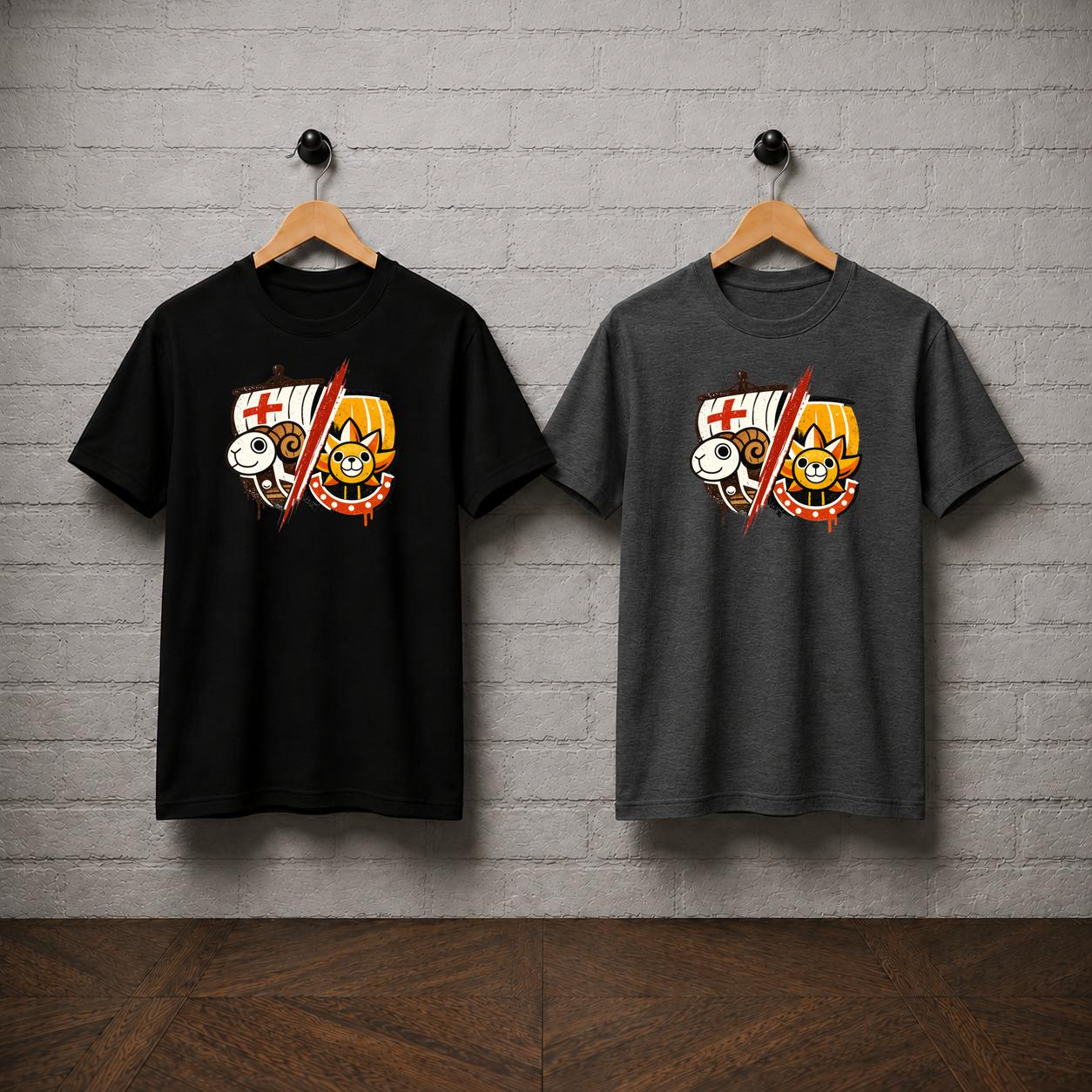 One Piece Ship T-Shirt, Going Merry Thousand Sunny Anime Tee