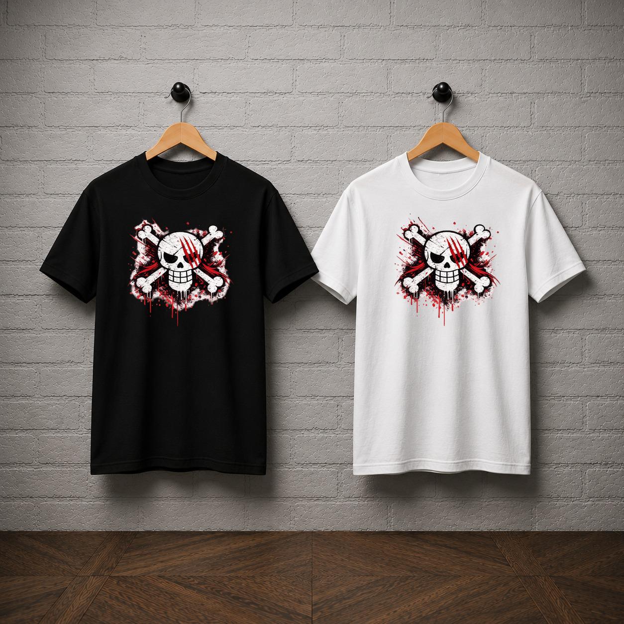 Red Hair Pirates T-Shirt, One Piece Anime Graphic Tee, Skull Manga Shirt