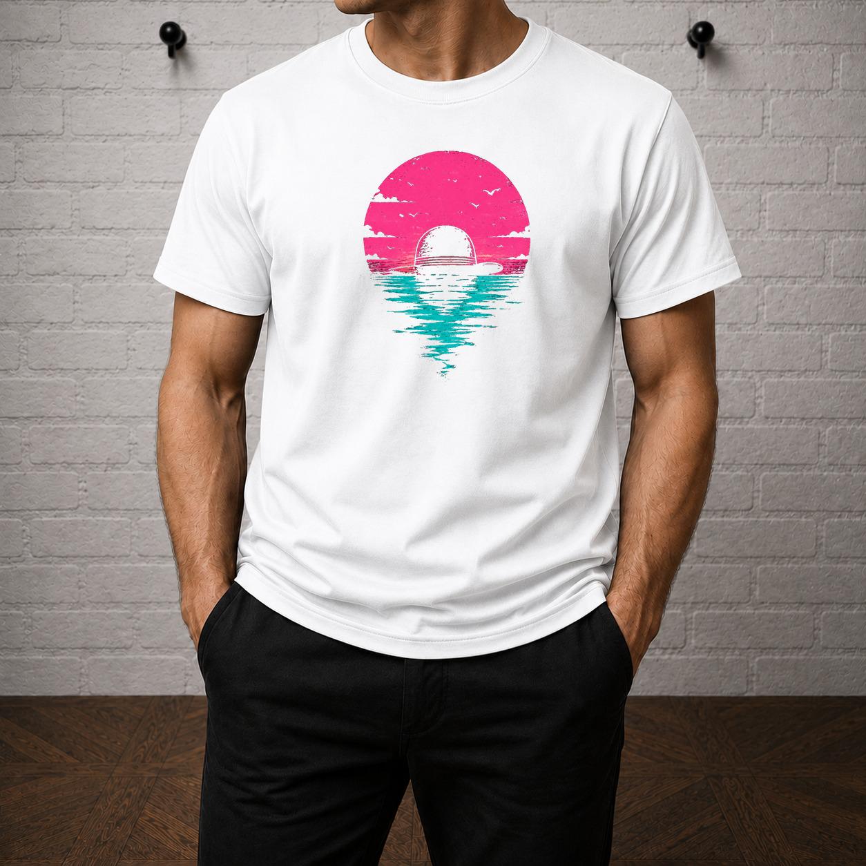 One Piece Straw Hat Sunset Graphic T-Shirt, Anime Manga Tee