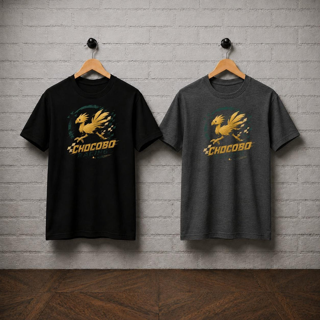 Chocobo Racing T-Shirt, Final Fantasy Shirt, Chocobo JRPG Graphic Tee, Retro Fantasy Racing