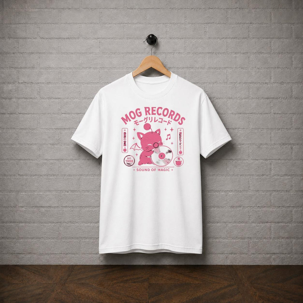 Mog Records T-Shirt, Moogle Final Fantasy Retro JRPG Music Tee