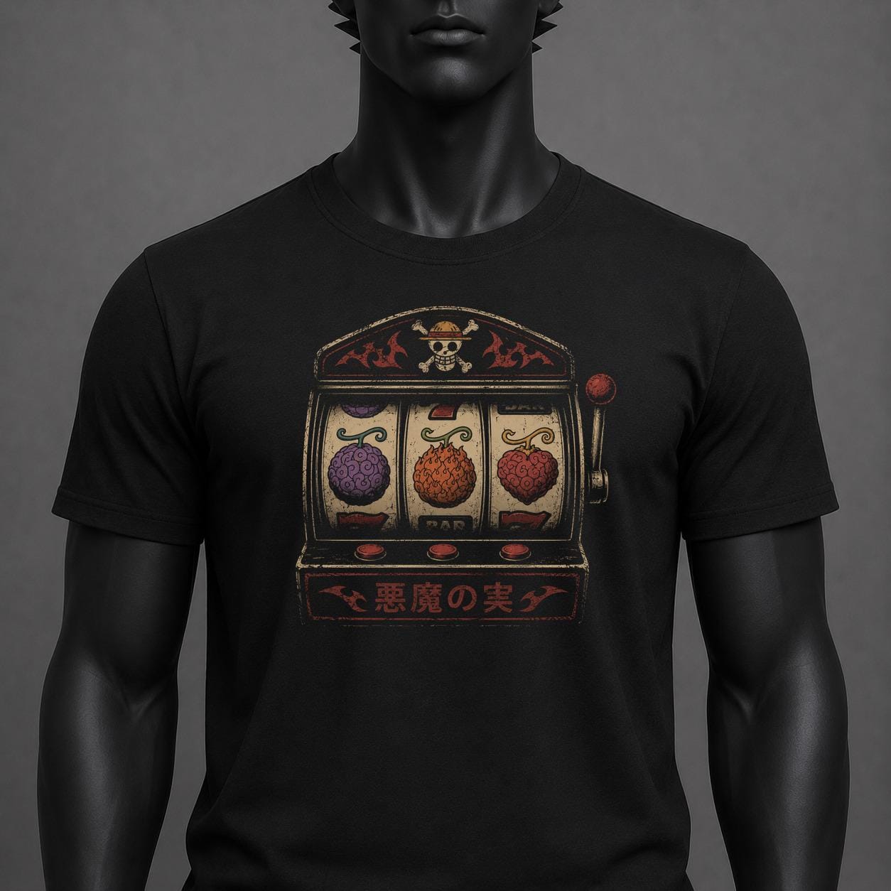 Devil Fruit Slot Machine T-Shirt, One Piece Shirt, Pirate Anime Casino Tee, Gum Gum Fruit Manga Graphic Shirt